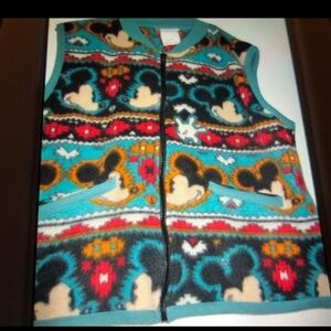 Vintage Mickey Mouse fleece vest size M Unique For Disney Fan Pretty Color